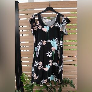 Fighting Eel Ava Sky Floral Black Women's Dress